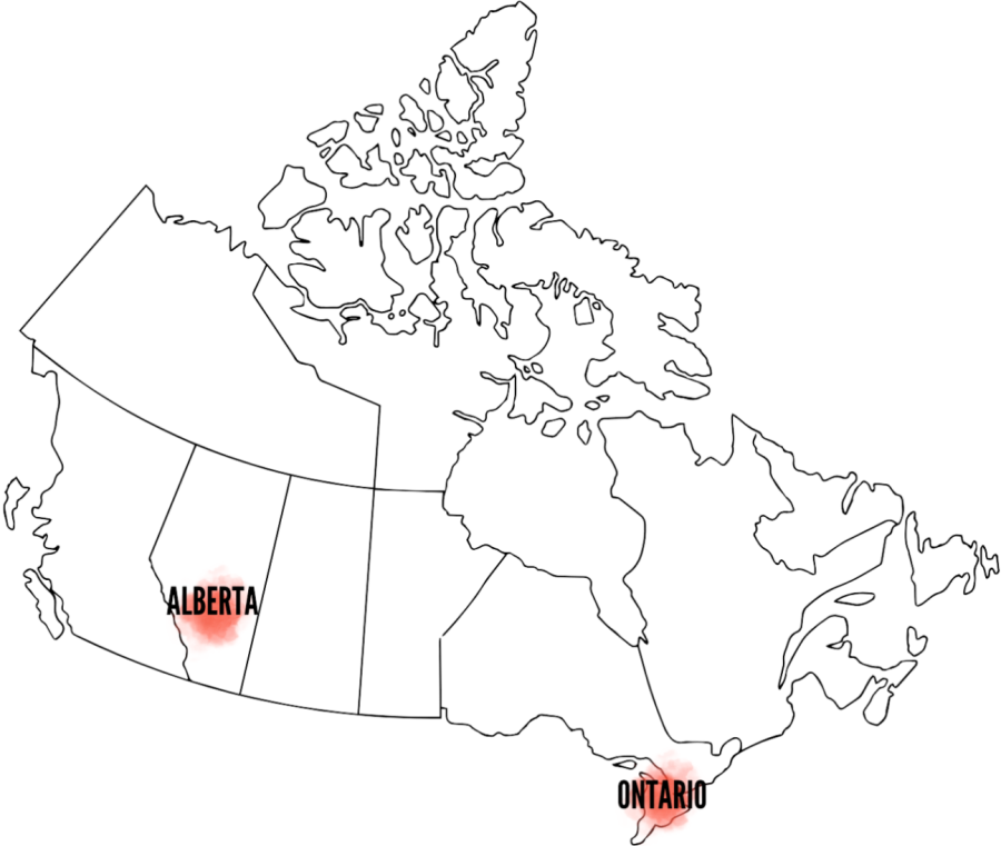 Canada Map CMB Erectors servicing Alberta and Ontario